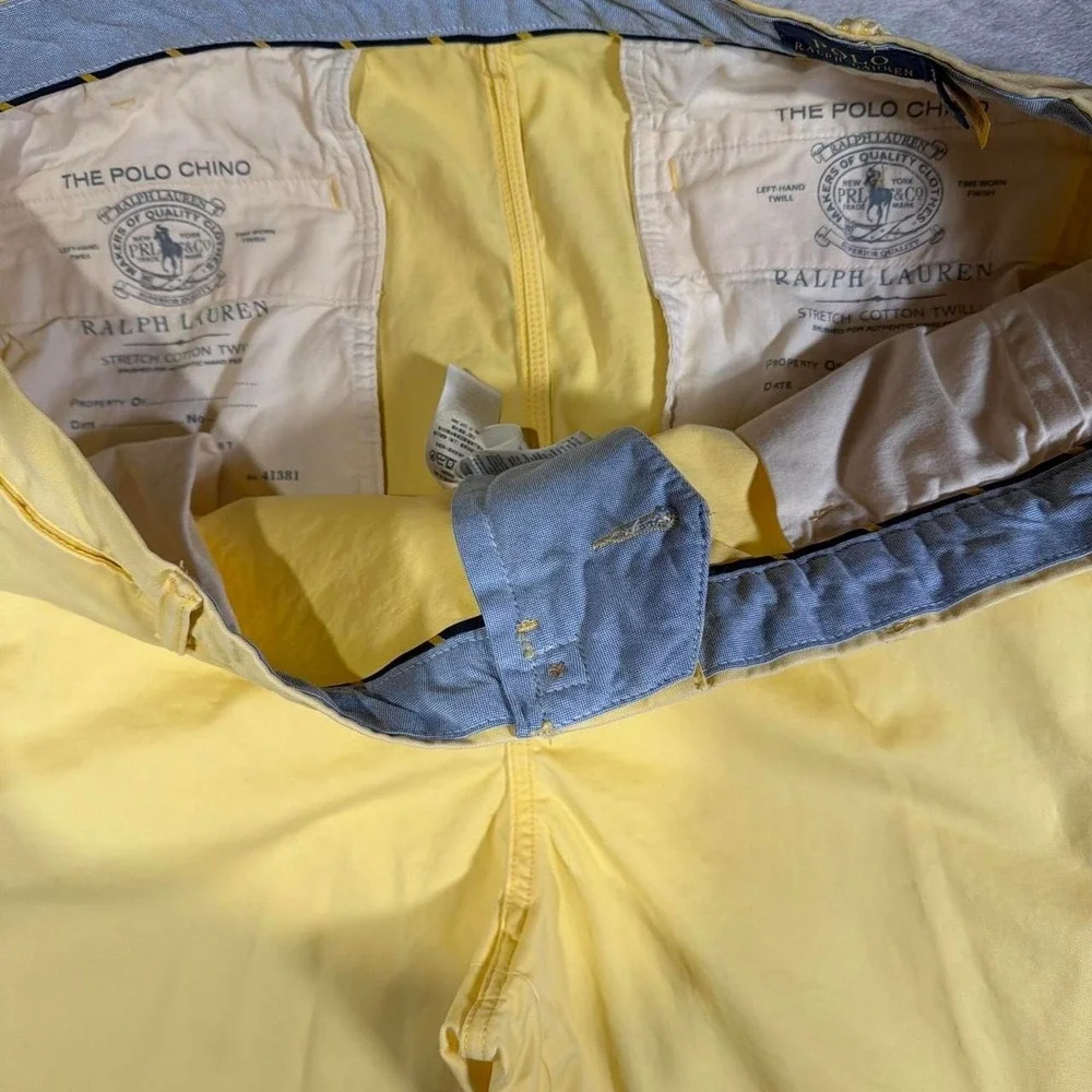 Y2K Vintage Polo Ralph Lauren Classic Fit Chino Shorts | Pastel Yellow | Size 44
